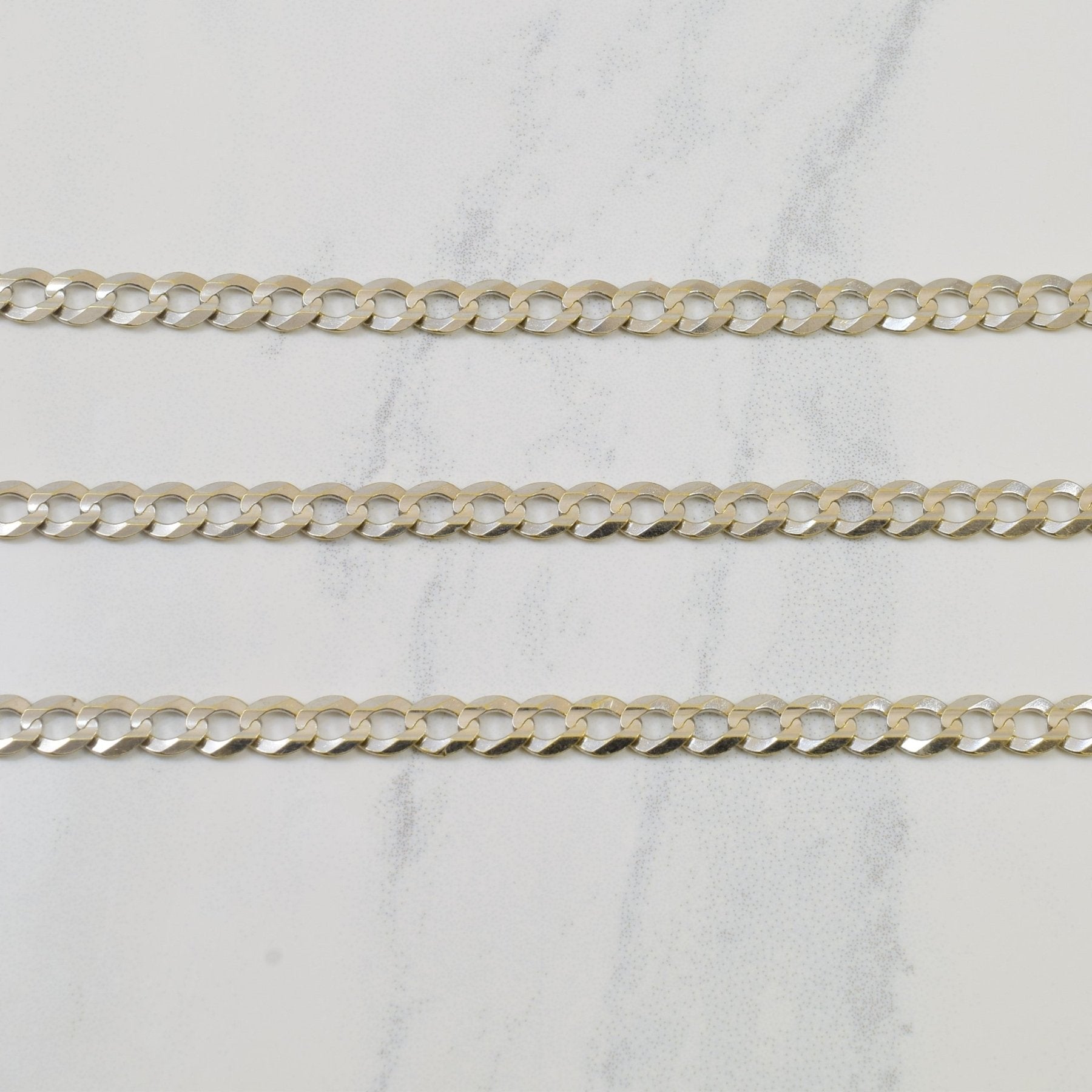 10k White Gold Curb Chain | 22" | - 100 Ways