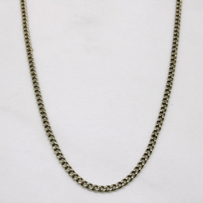 10k White Gold Curb Chain | 24