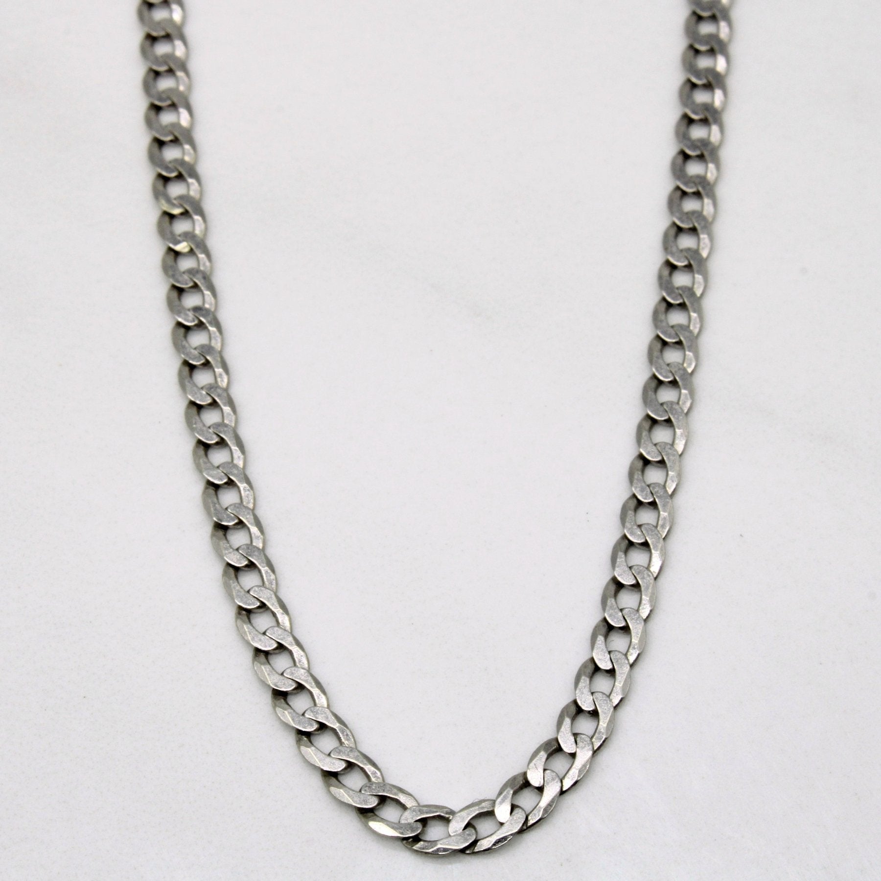 10k White Gold Curb Link Chain | 22" | - 100 Ways