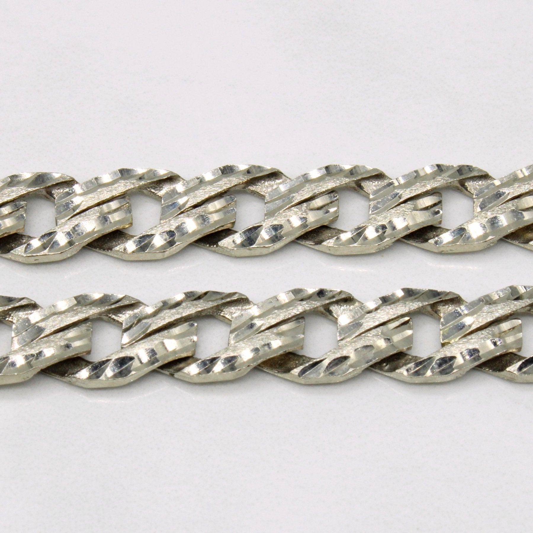10k White Gold Curb Link Chain | 22" | - 100 Ways