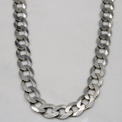 10k White Gold Curb Link Chain | 23