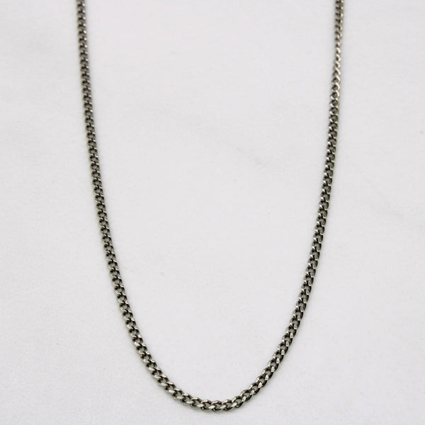 10k White Gold Curb Link Chain | 23