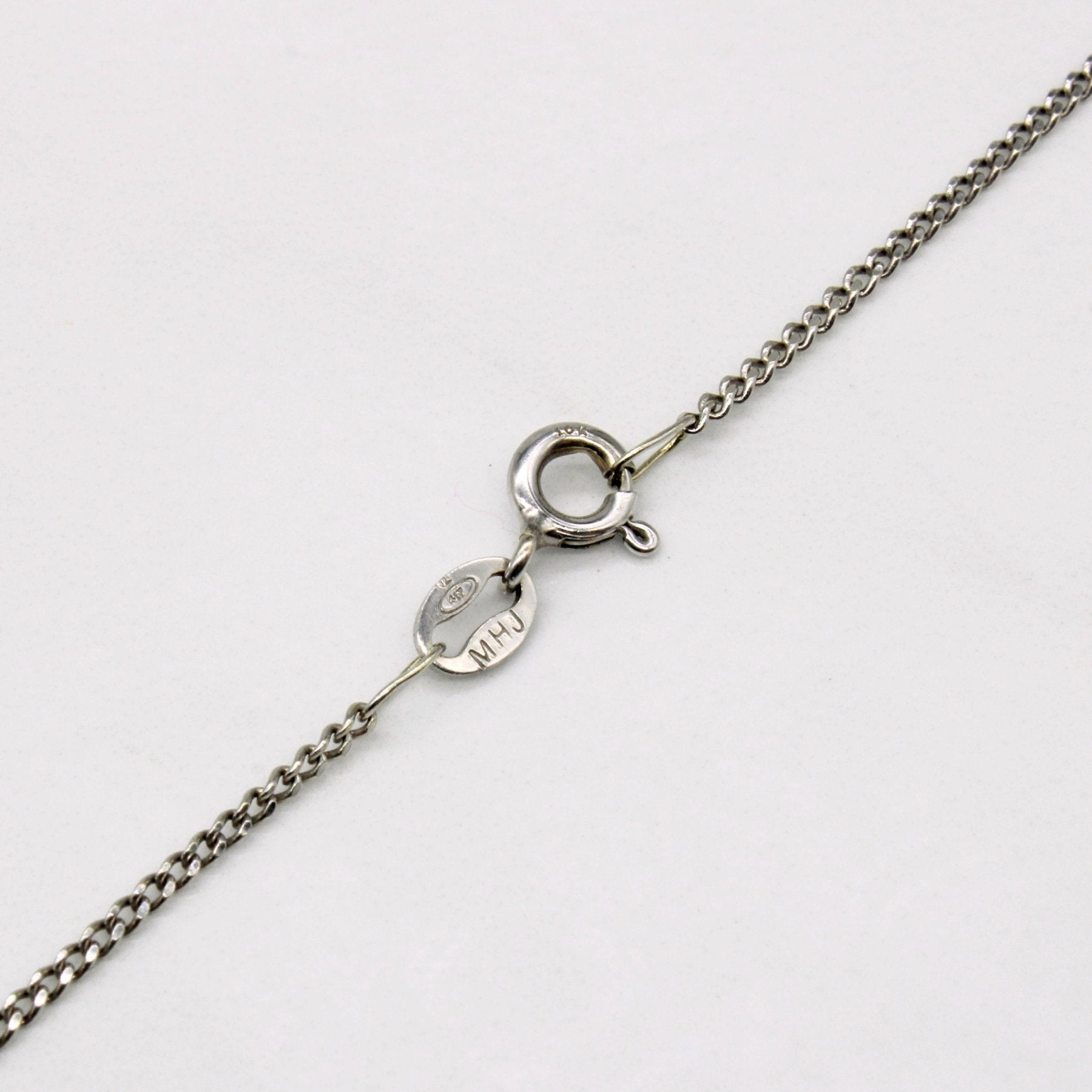 10k White Gold Curb Link Chain | 23