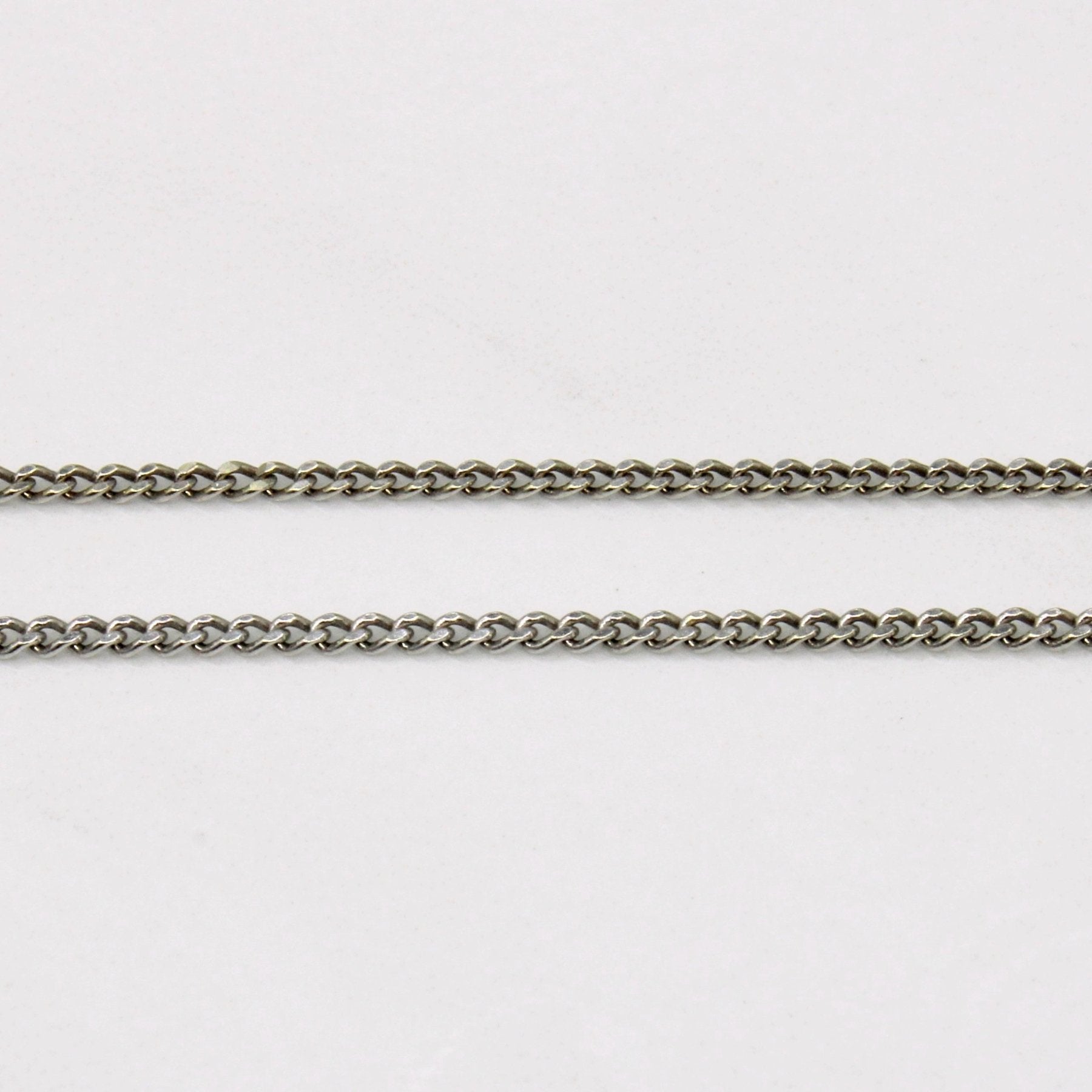 10k White Gold Curb Link Chain | 23