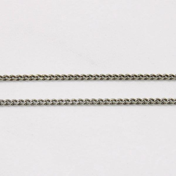 10k White Gold Curb Link Chain | 23