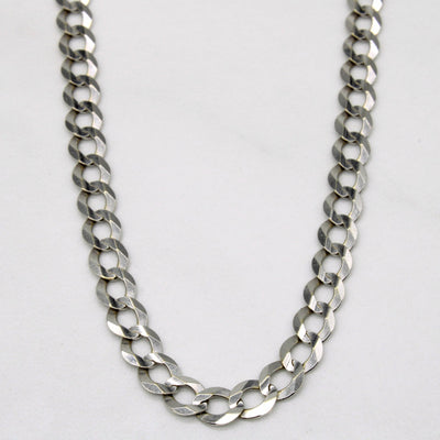 10k White Gold Curb Link Chain | 24