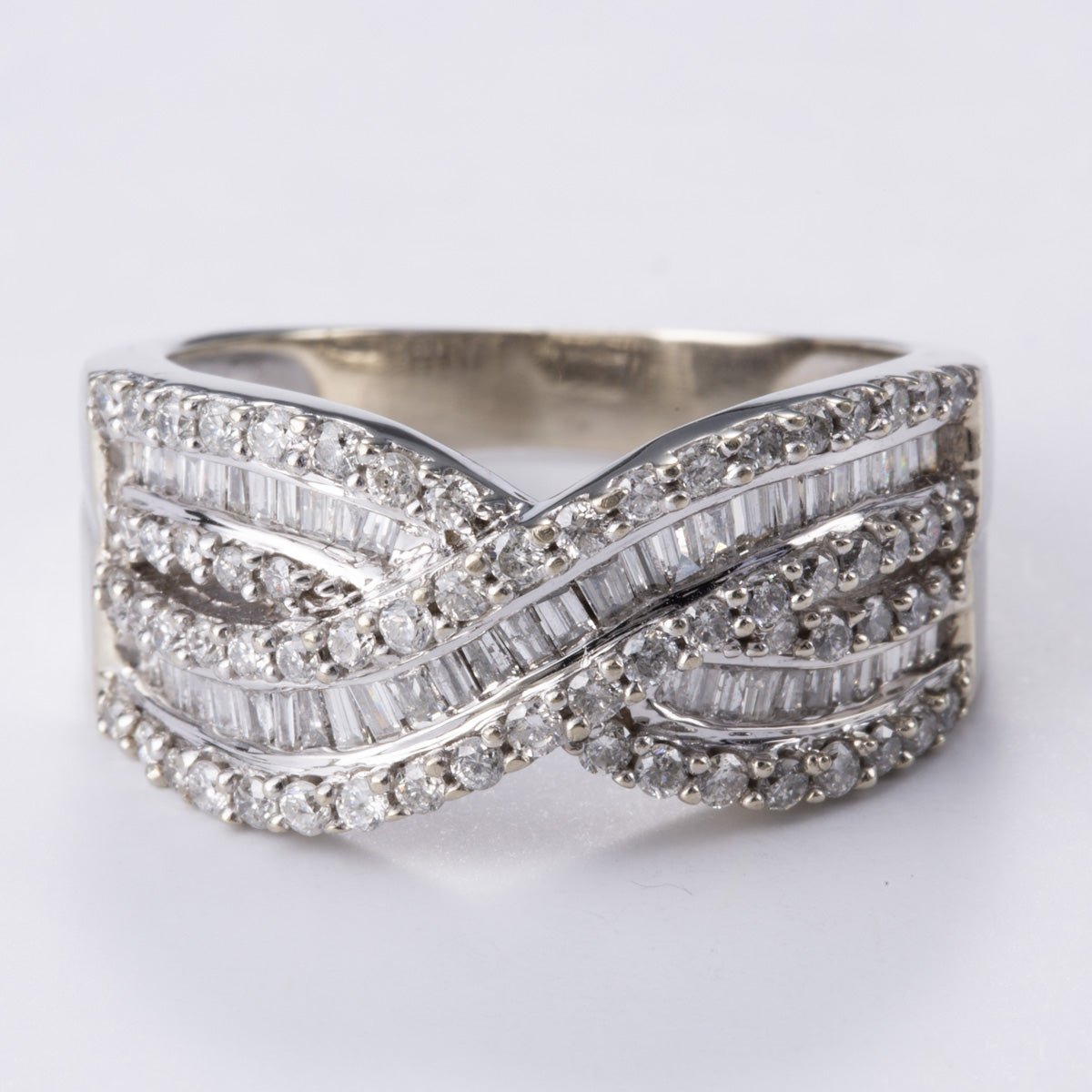 10k White Gold Diamond Ring | 1.00ctw | Sz 7.75 - 100 Ways