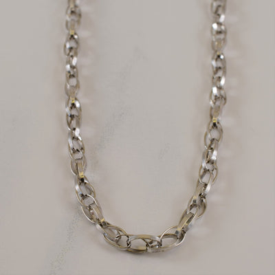 10k White Gold Double Link Chain | 18.25