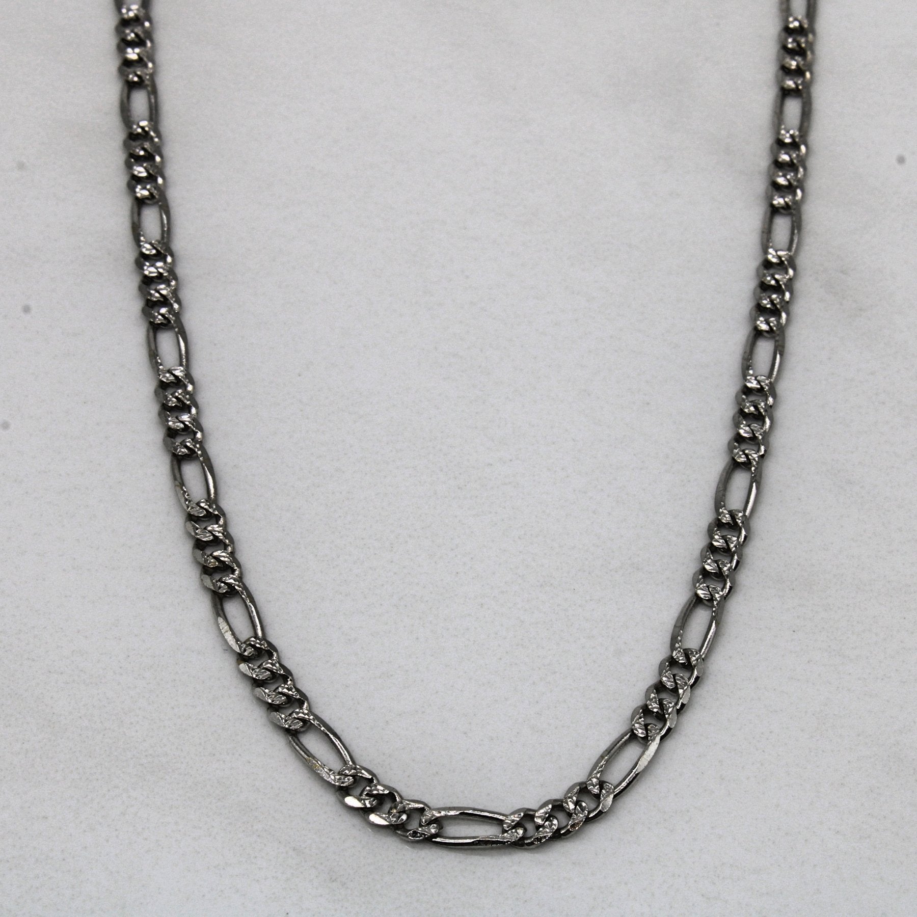 10k White Gold Figaro Chain | 20" | - 100 Ways