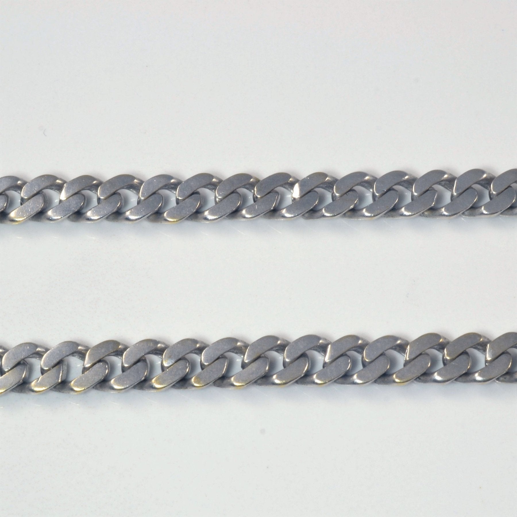 10k White Gold Heavy Curb Chain | 26