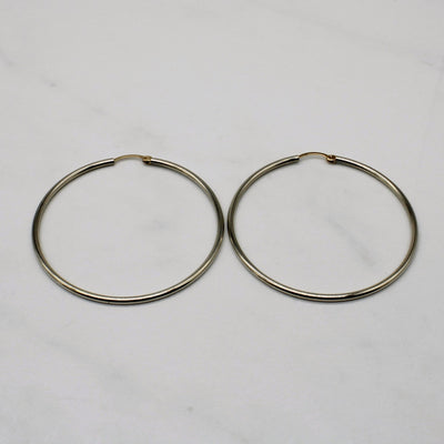 10k White Gold Hoop Earrings