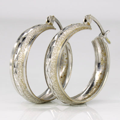 10k White Gold Hoop Earrings