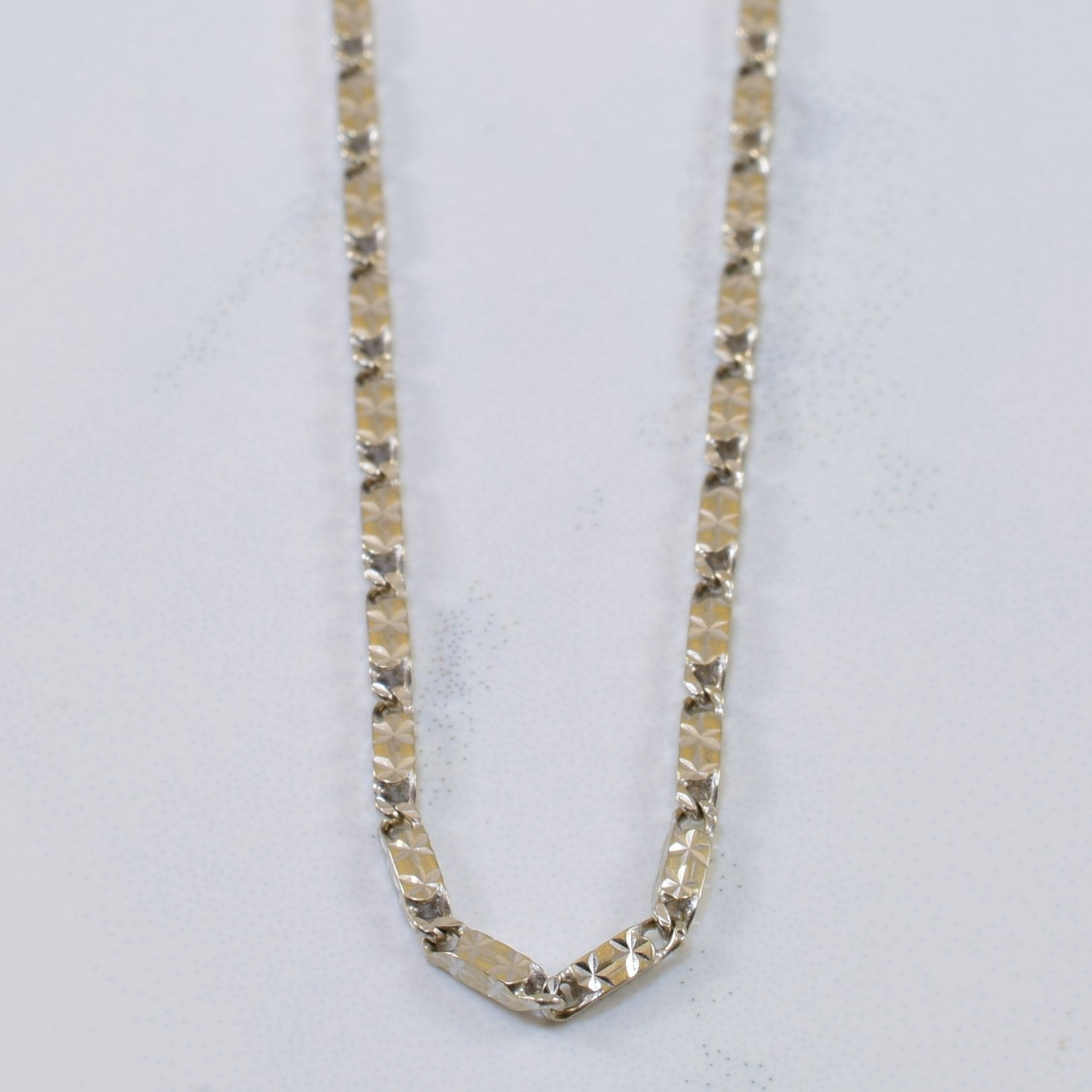 10k White Gold Link & Bar Chain | 23.5" | - 100 Ways