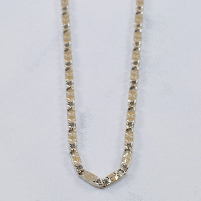 10k White Gold Link & Bar Chain | 23.5