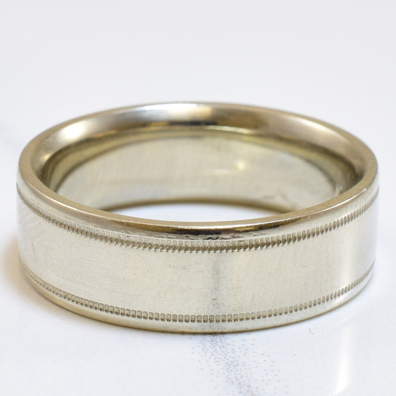 10k White Gold Milgrain Band | SZ 7 | - 100 Ways