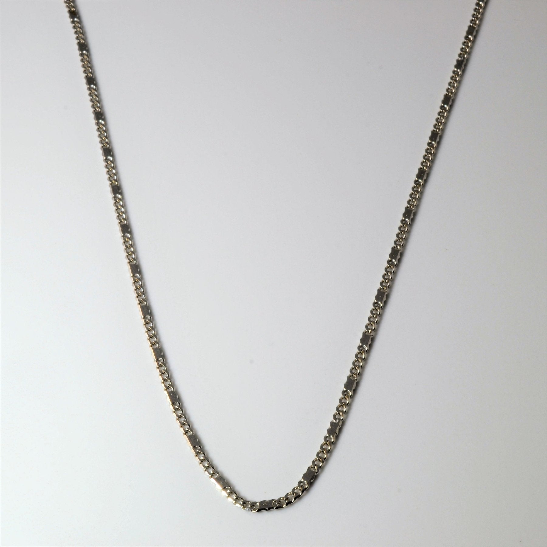 10k White Gold Modified Station Chain | 22" | - 100 Ways