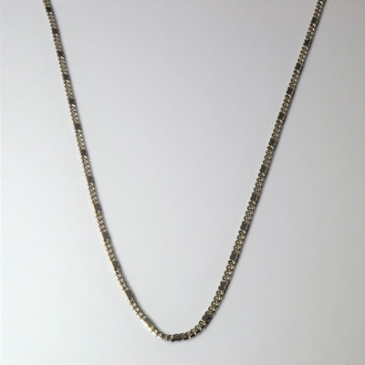 10k White Gold Modified Station Chain | 22