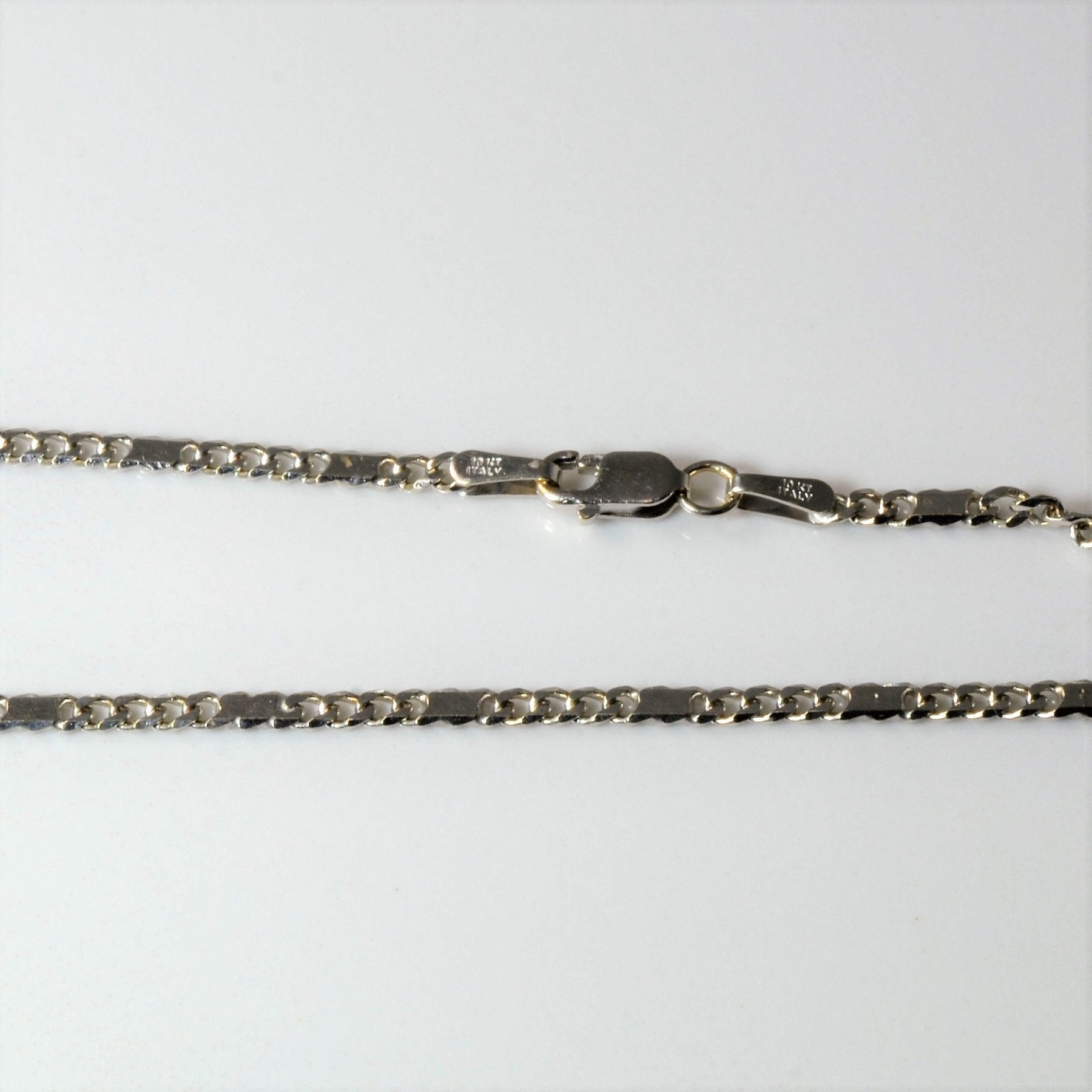 10k White Gold Modified Station Chain | 22" | - 100 Ways