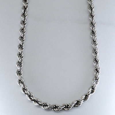 10k White Gold Rope Chain | 24