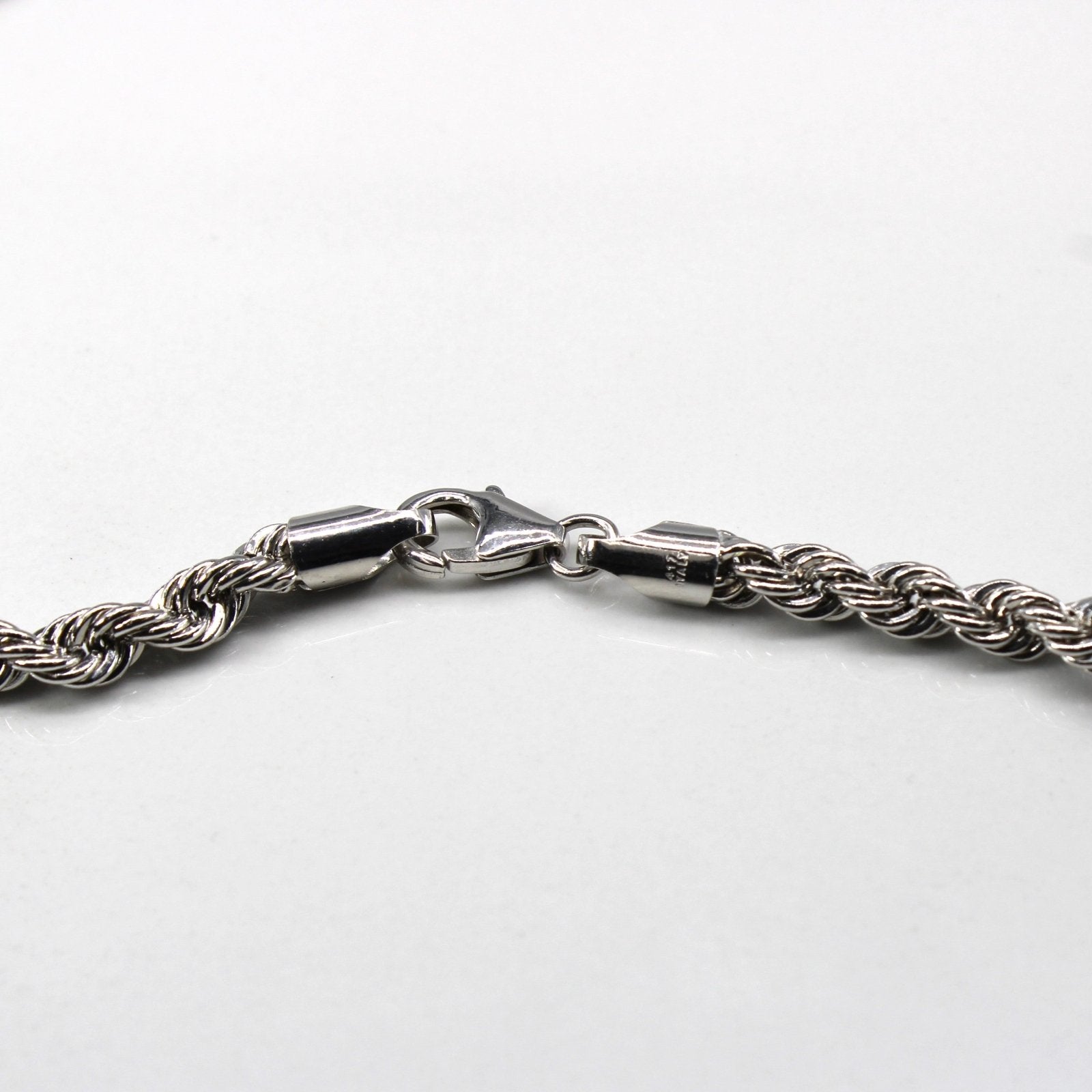 10k White Gold Rope Chain Necklace | 24