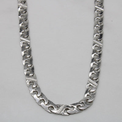 10k White Gold Unique Anchor Chain | 22