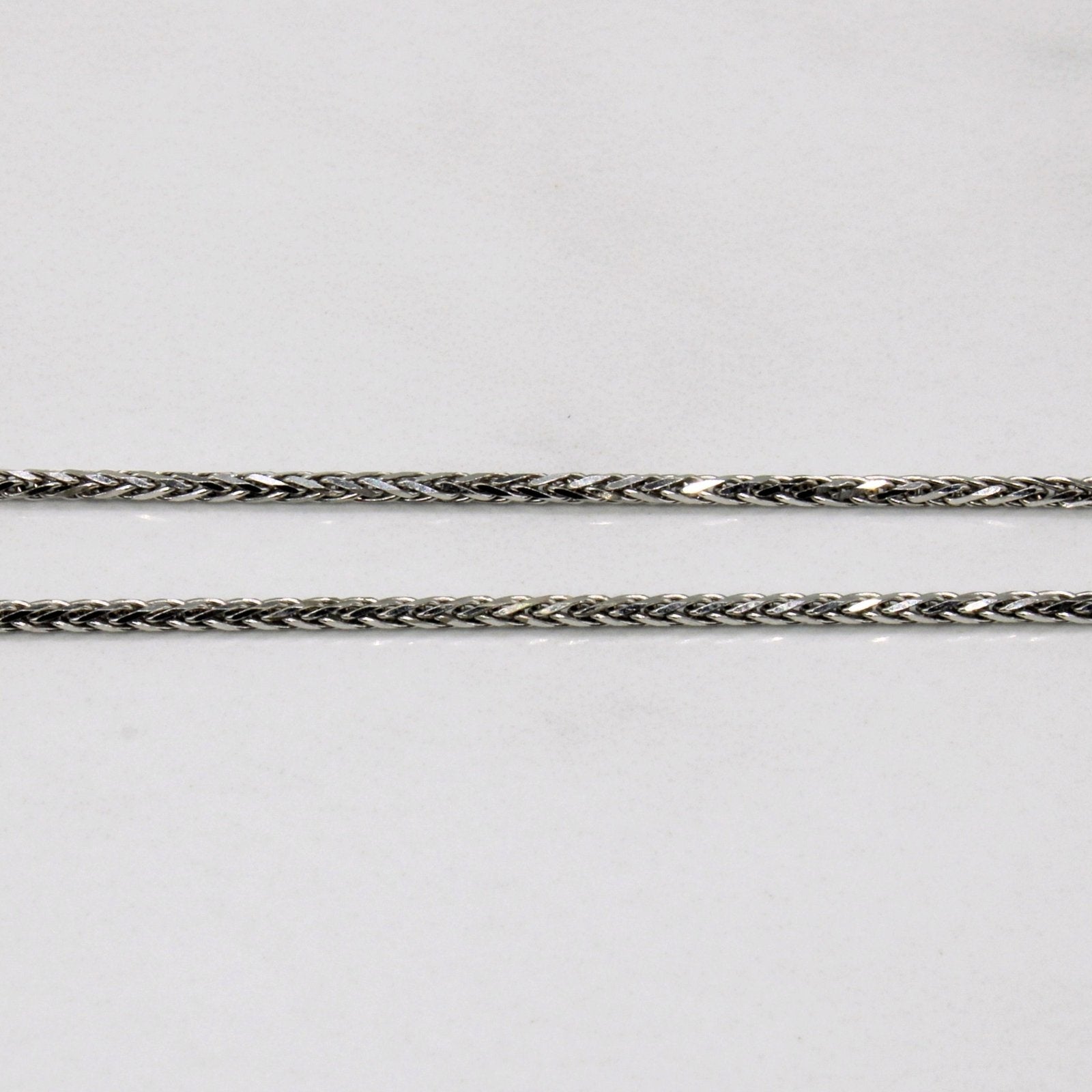 10k White Gold Wheat Chain Bracelet | 9