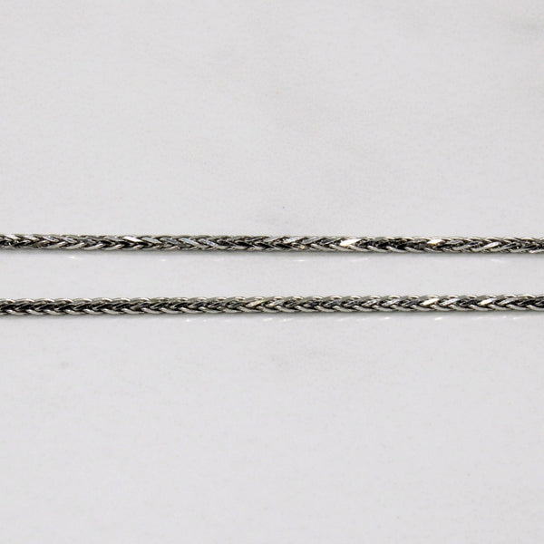 10k White Gold Wheat Chain Bracelet | 9