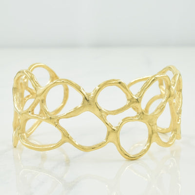 10k Yellow Gold Abstract Bangle | 6.25