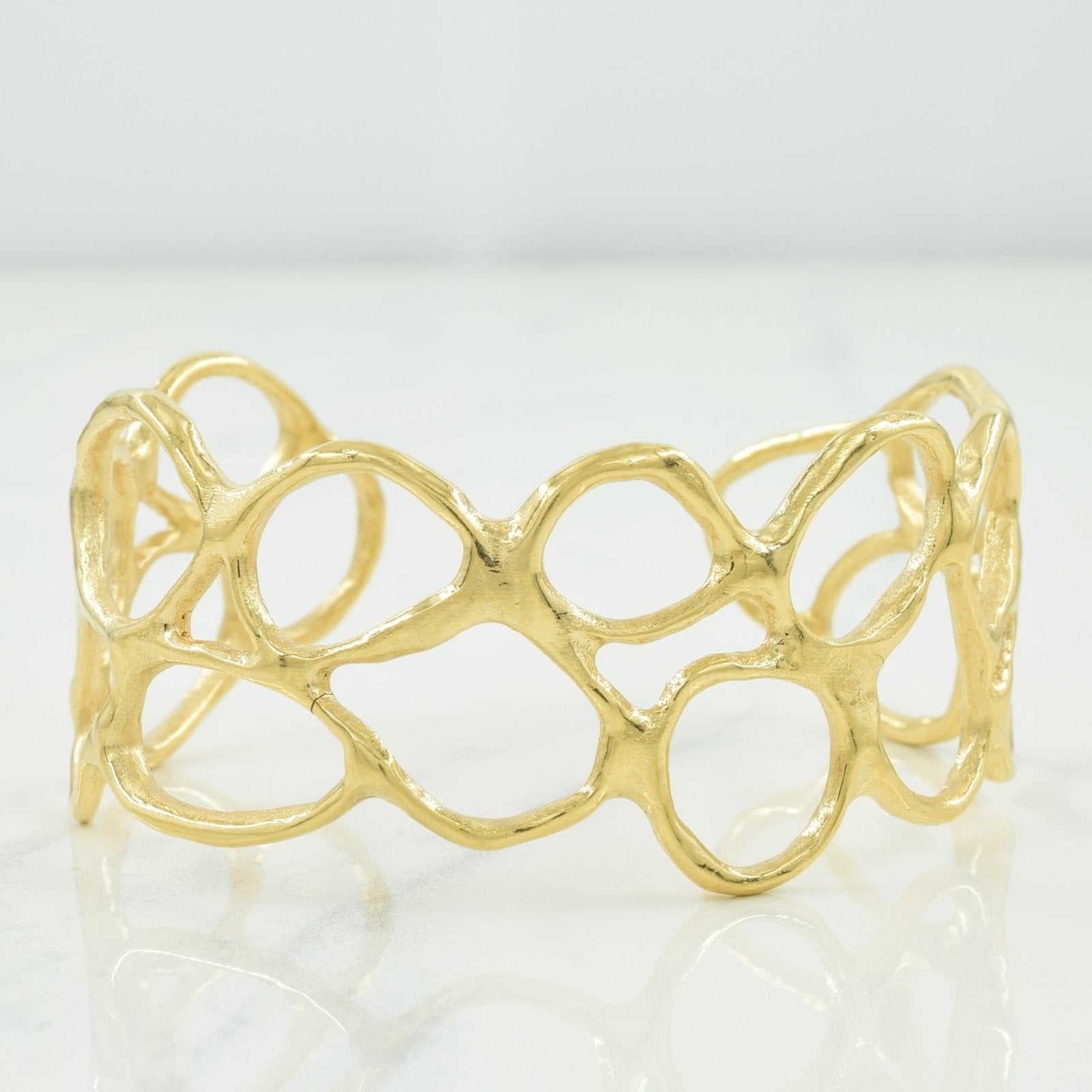 10k Yellow Gold Abstract Bangle | 6.25