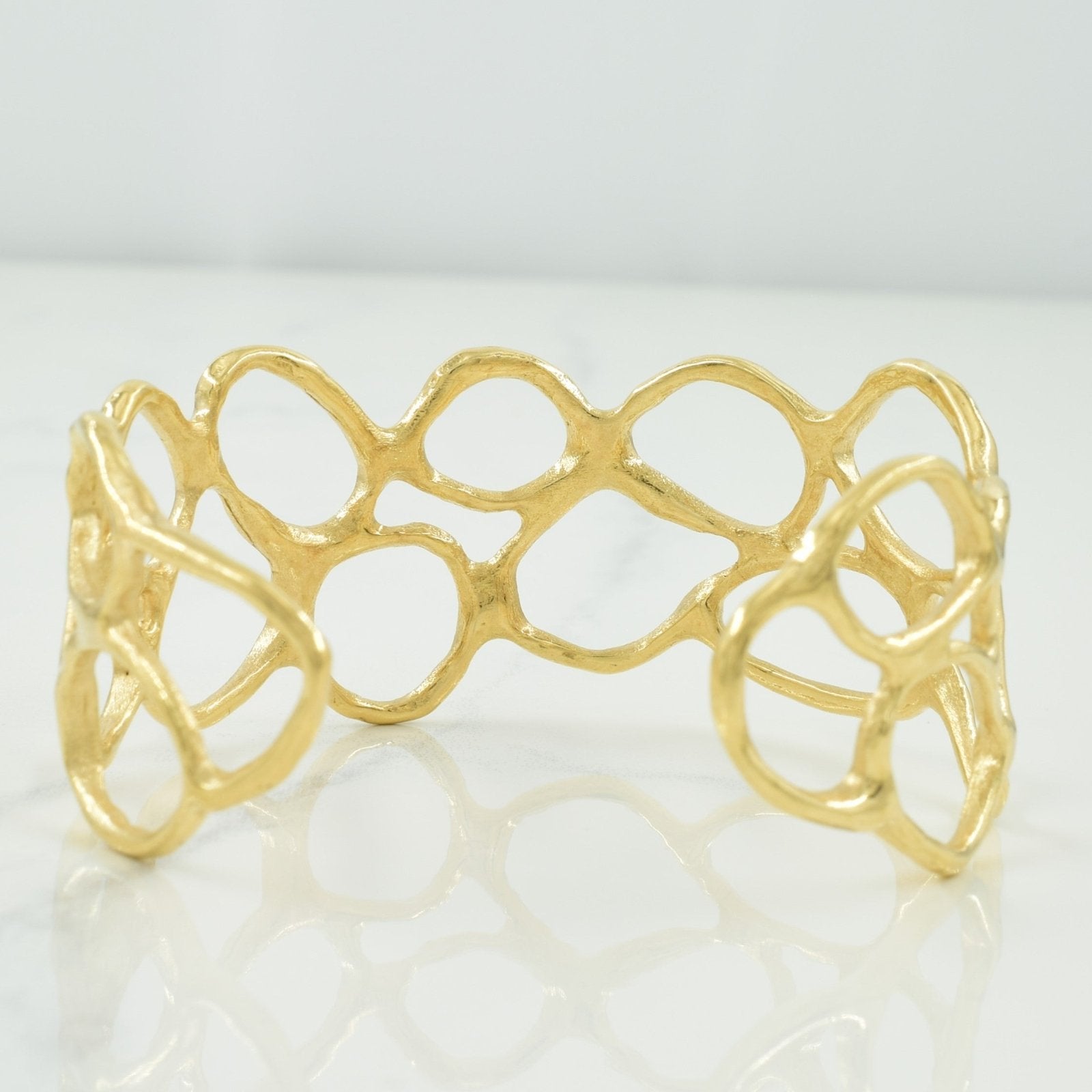 10k Yellow Gold Abstract Bangle | 6.25