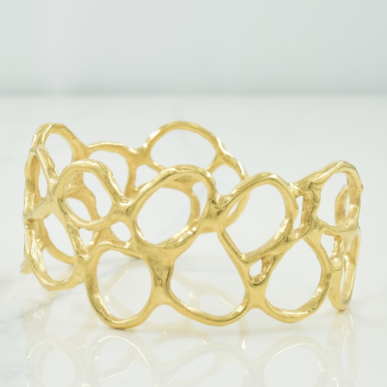 10k Yellow Gold Abstract Bangle | 6.25