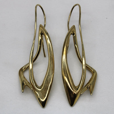 10k Yellow Gold Abstract Earrings |