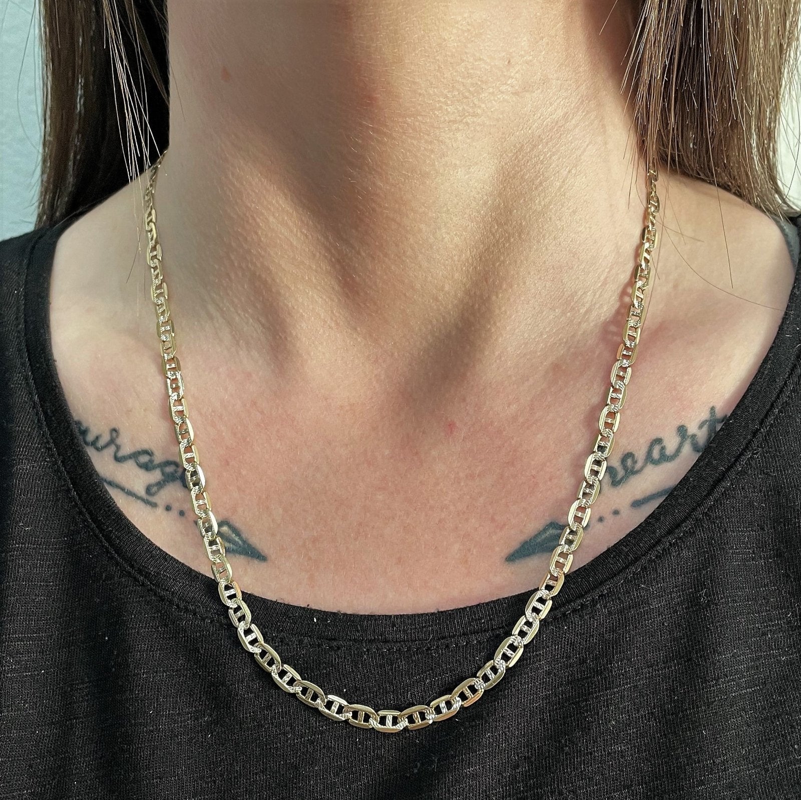 10k Yellow Gold Anchor Chain | 20" | - 100 Ways