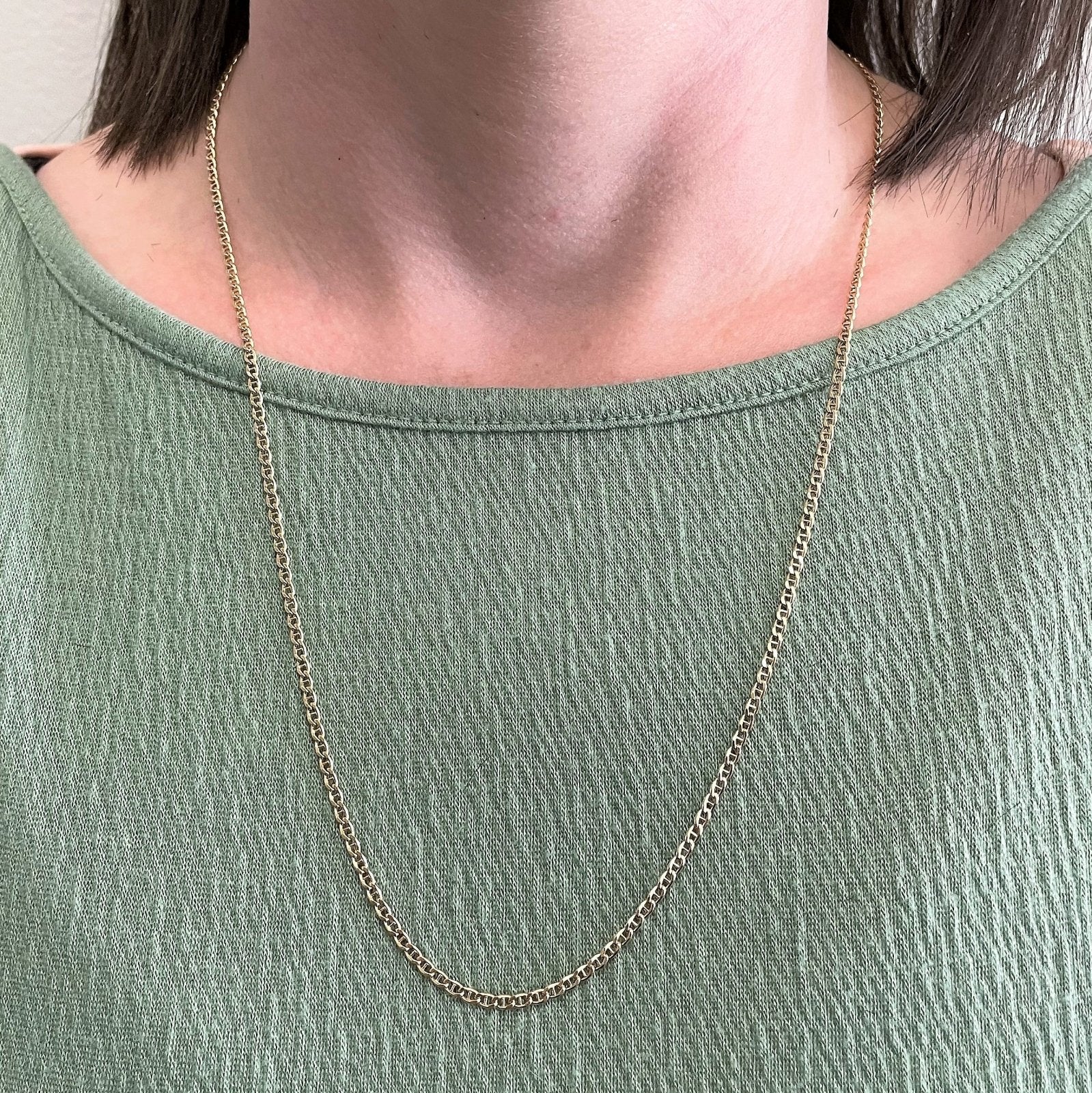 10k Yellow Gold Anchor Chain | 22" | - 100 Ways