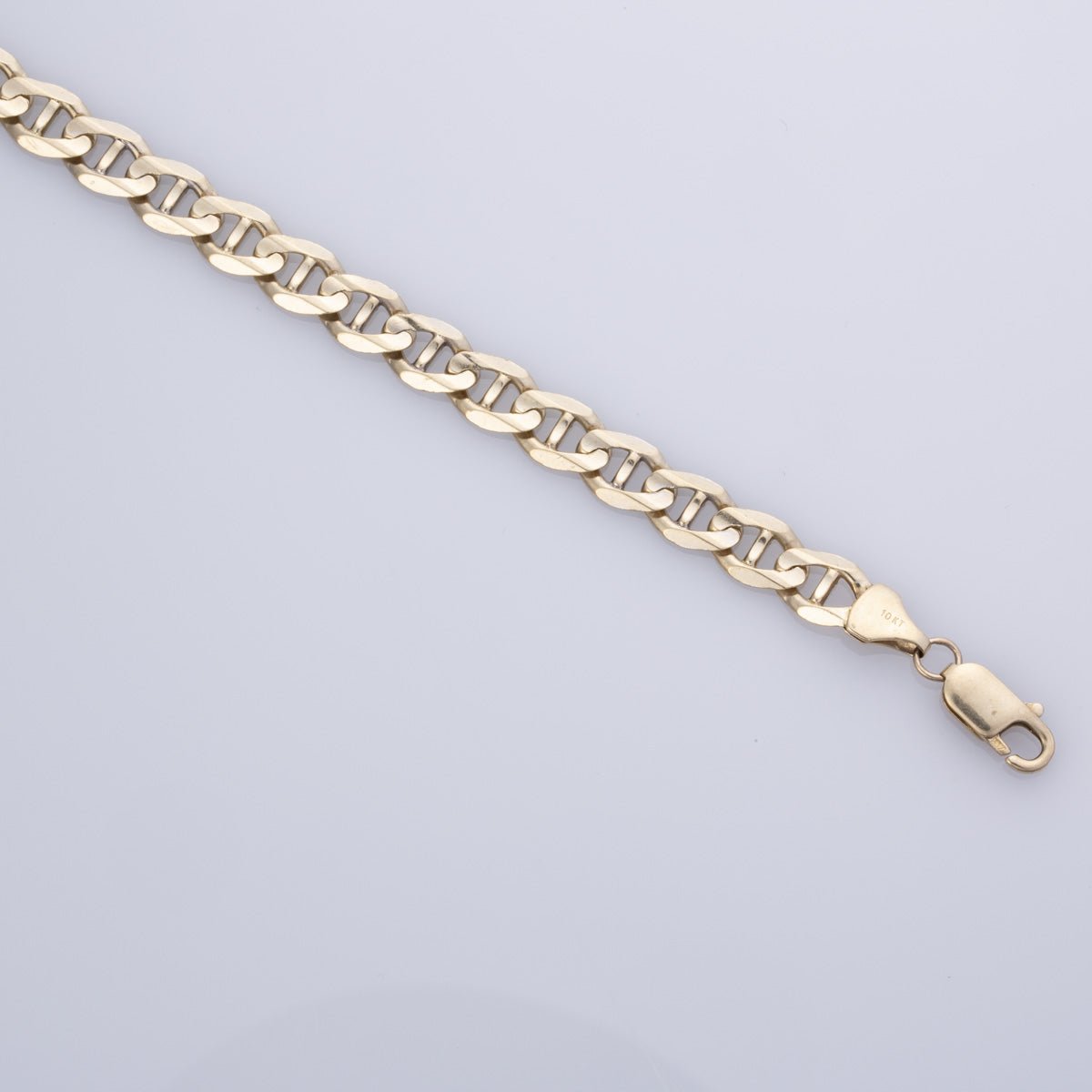 10k Yellow Gold Anchor Chain Bracelet | 8
