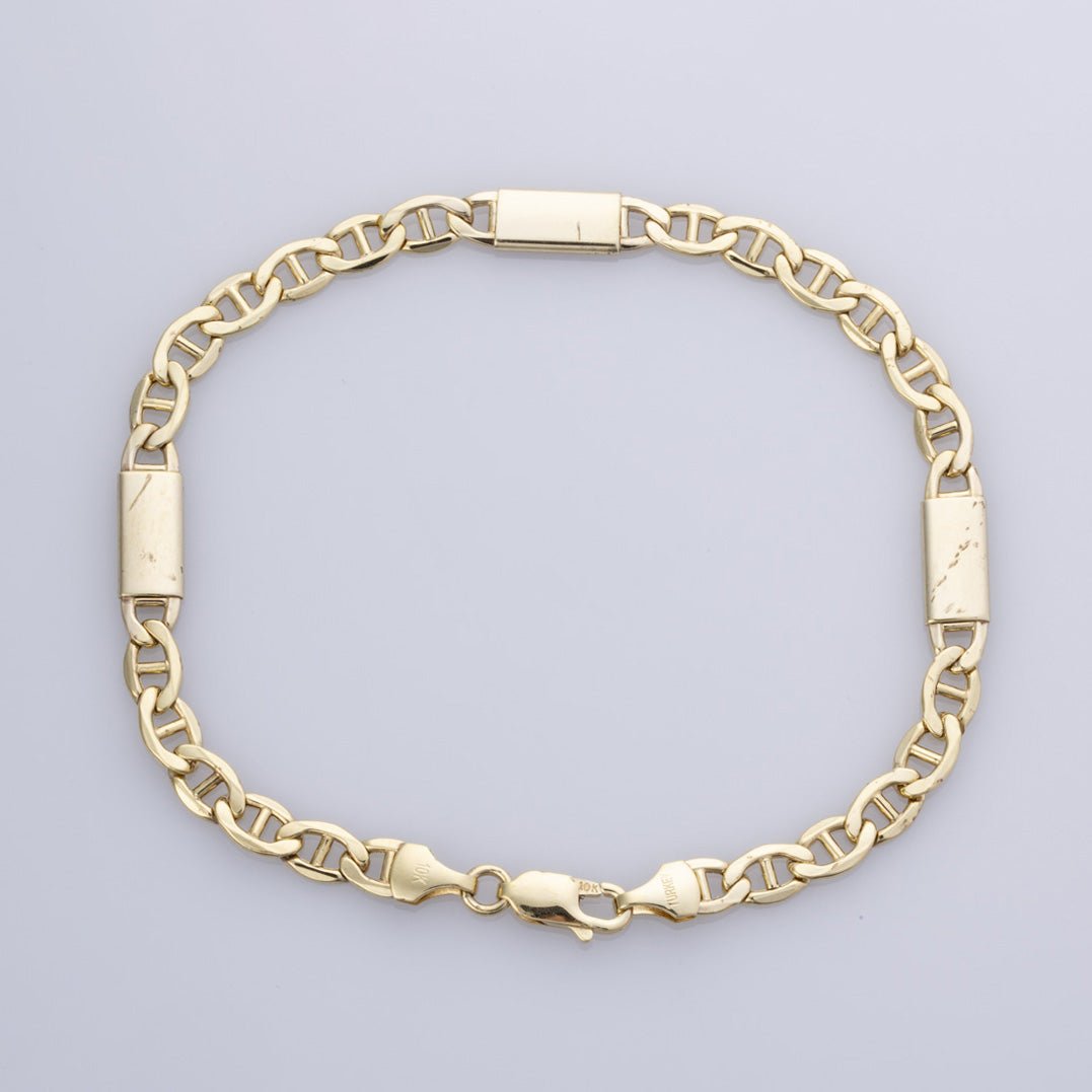 10k Yellow Gold Anchor Chain Bracelet | 8.5