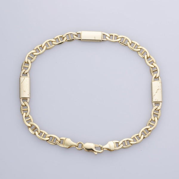 10k Yellow Gold Anchor Chain Bracelet  | 8.5