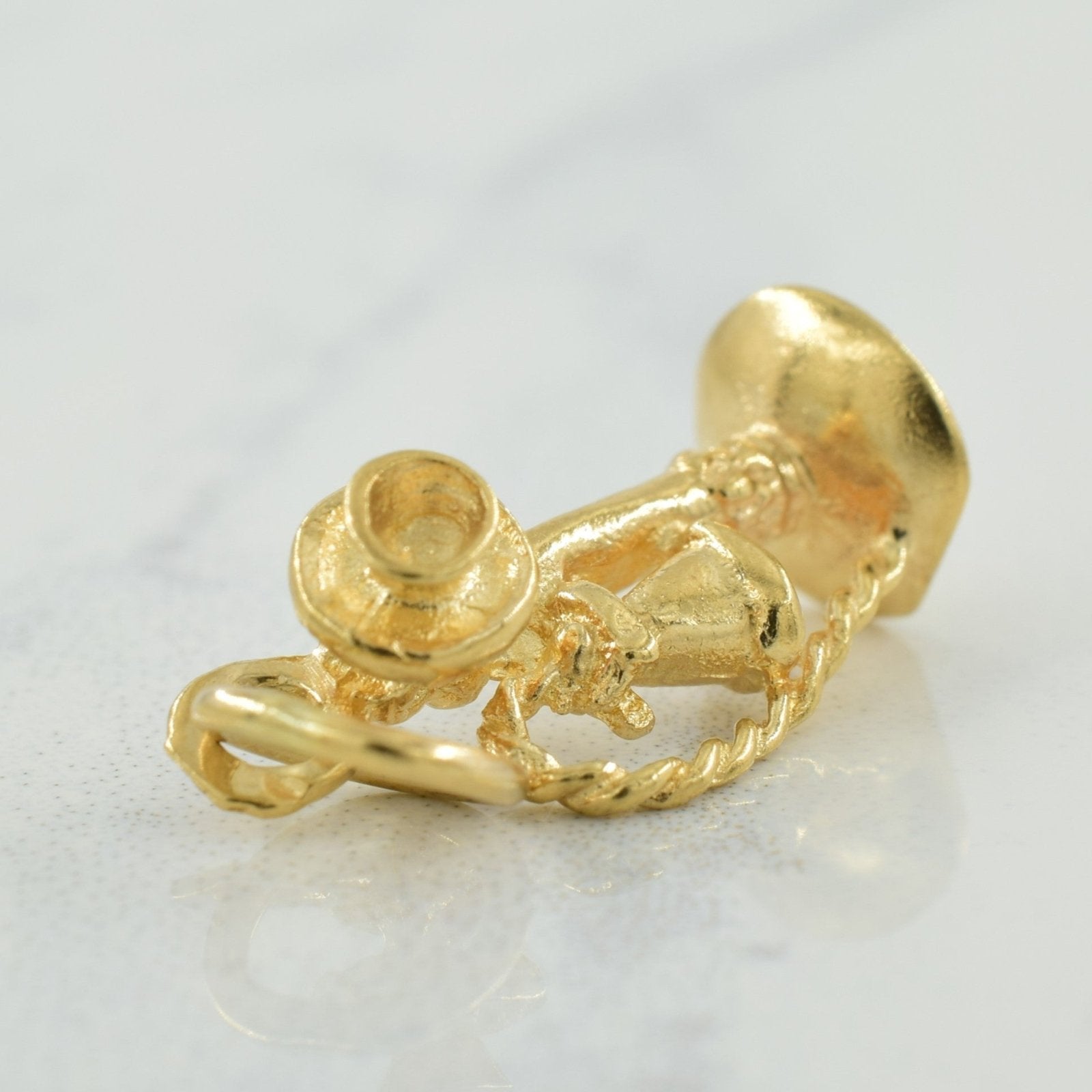 10k Yellow Gold Antique Telephone Charm | - 100 Ways