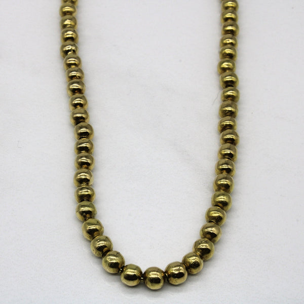 10k Yellow Gold Ball Chain Necklace | 17