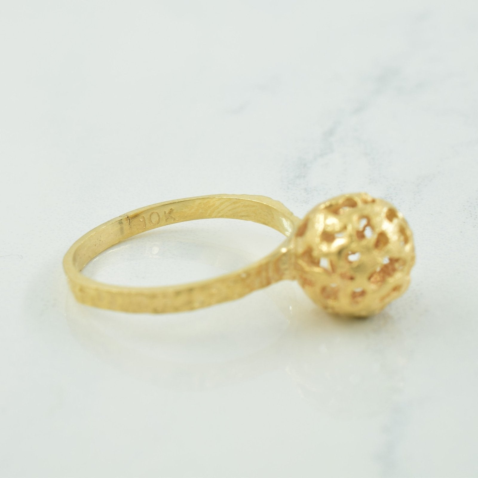 10k Yellow Gold Ball Ring | SZ 6 | - 100 Ways