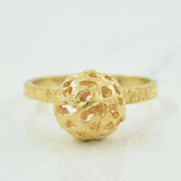 10k Yellow Gold Ball Ring | SZ 6 |