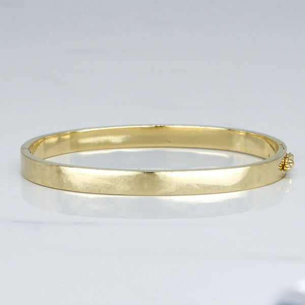 10k Yellow Gold Bangle Bracelet | 7.5