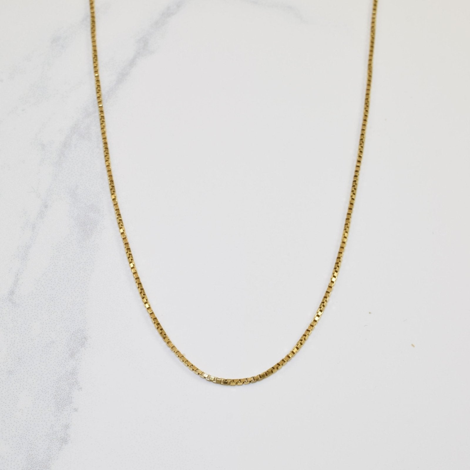 10k Yellow Gold Box Chain | 18" | - 100 Ways