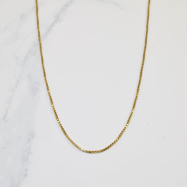 10k Yellow Gold Box Chain | 18