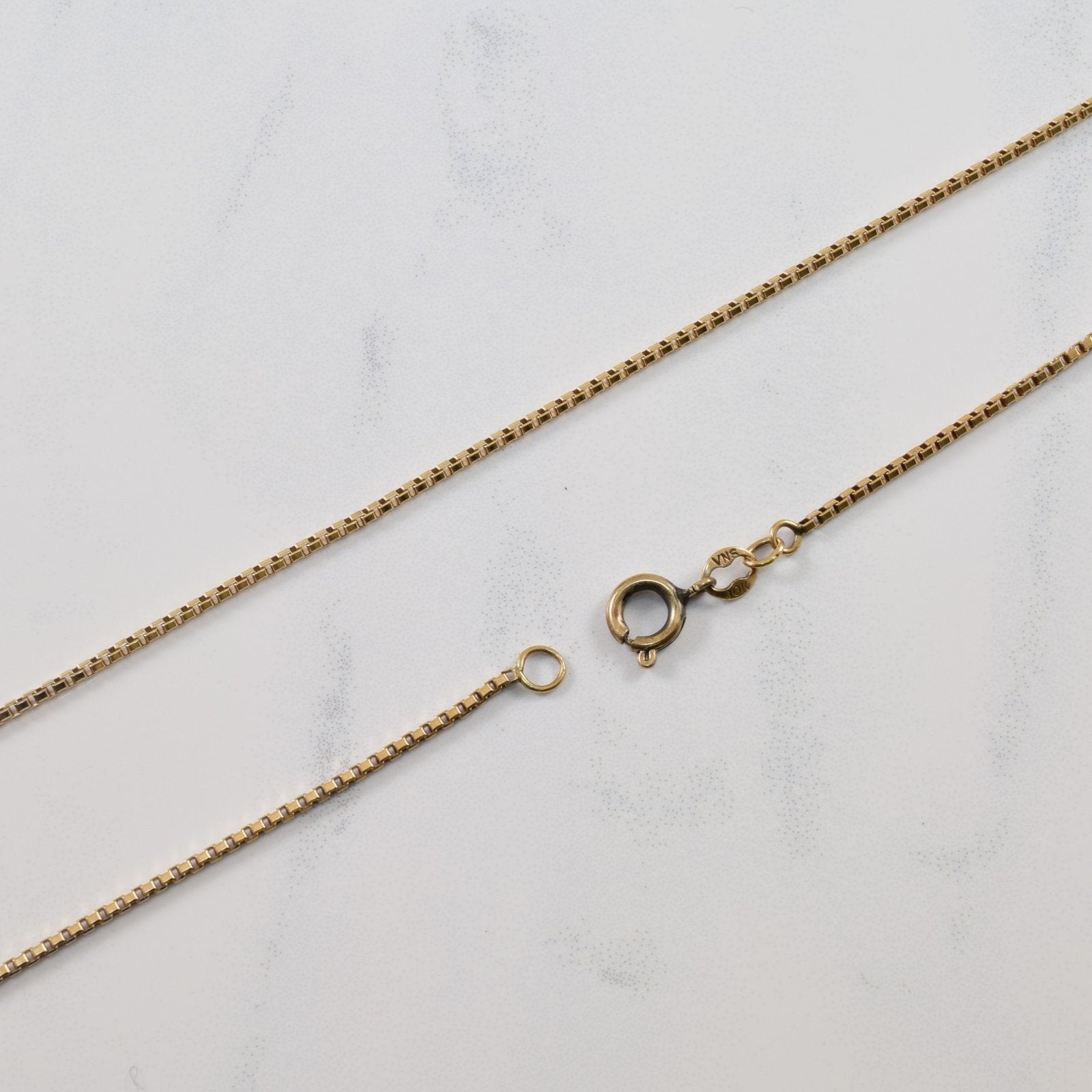 10k Yellow Gold Box Chain | 22