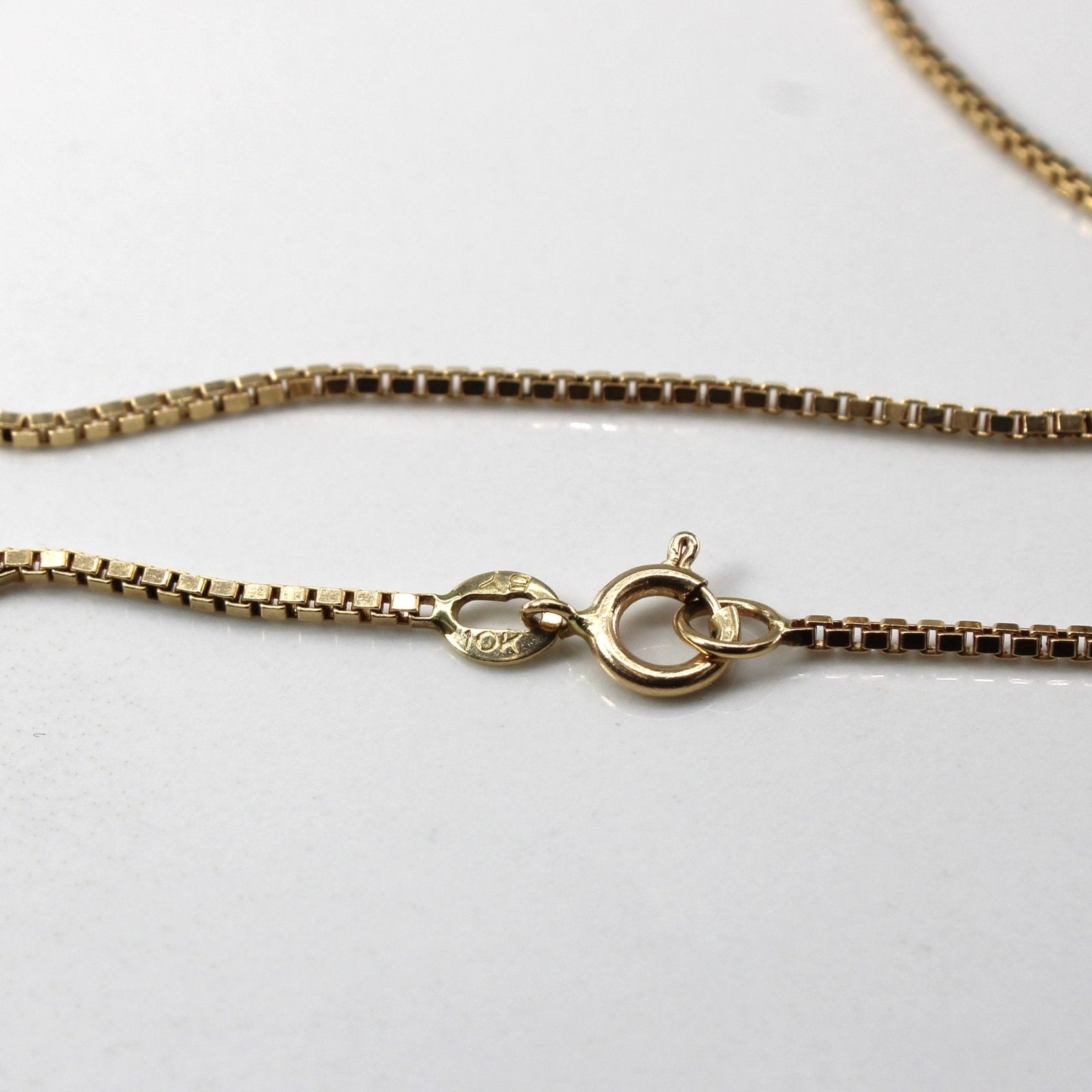 thumbnail image 2 of 10K Solid Yellow Gold Box Chain Necklace – Made In Italy, 16” 18” 20” 22” 24” 26” 30” 2 of 3