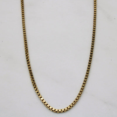 10k Yellow Gold Box Link Chain | 15