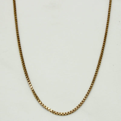 10k Yellow Gold Box Link Chain | 16