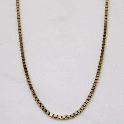 10k Yellow Gold Box Link Chain | 22