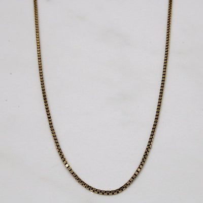 10k Yellow Gold Box Link Chain | 22